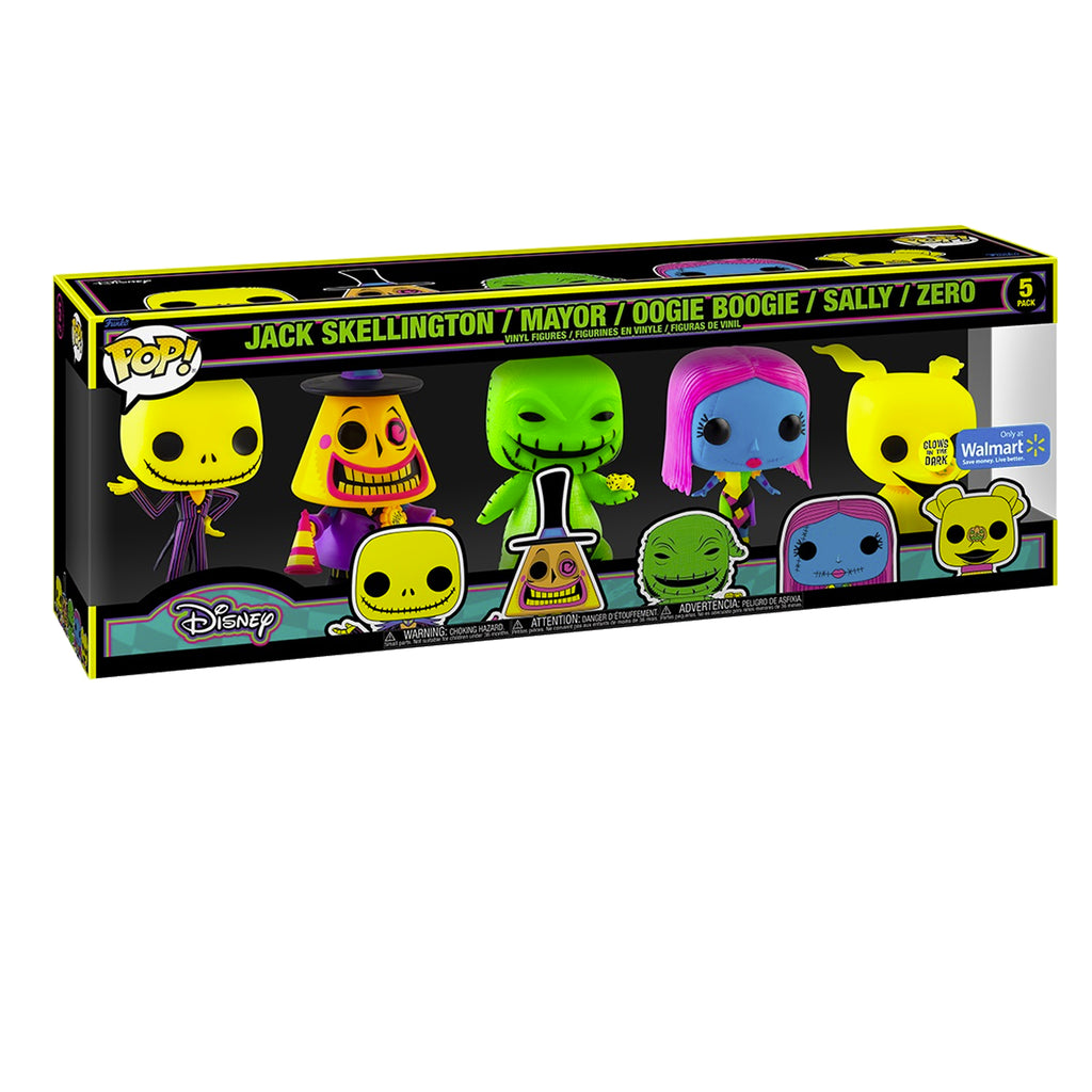 Funko 5-Pack - Disney The Nightmare Before Christmas Pop! Vinyl Collectible Figure Set - Glow in the Dark Limited Edition Exclusive