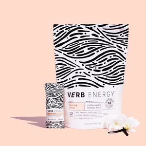 Verb Caffeinated Energy Bar - Vanilla Latte Bars  90 Calories 12 Count