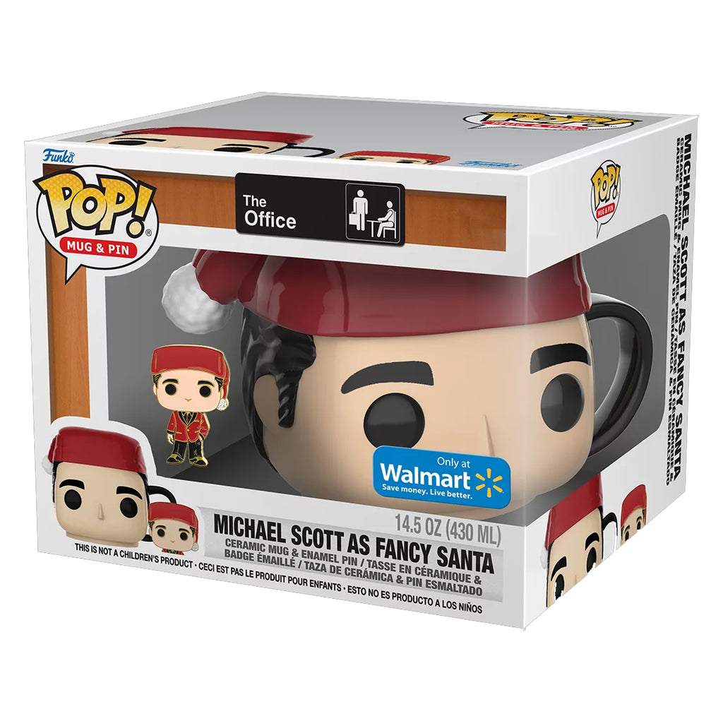 Funko The Office Michael Scott as Fancy Santa Mug and Pin Set with Lid Limited Edition Exclusive