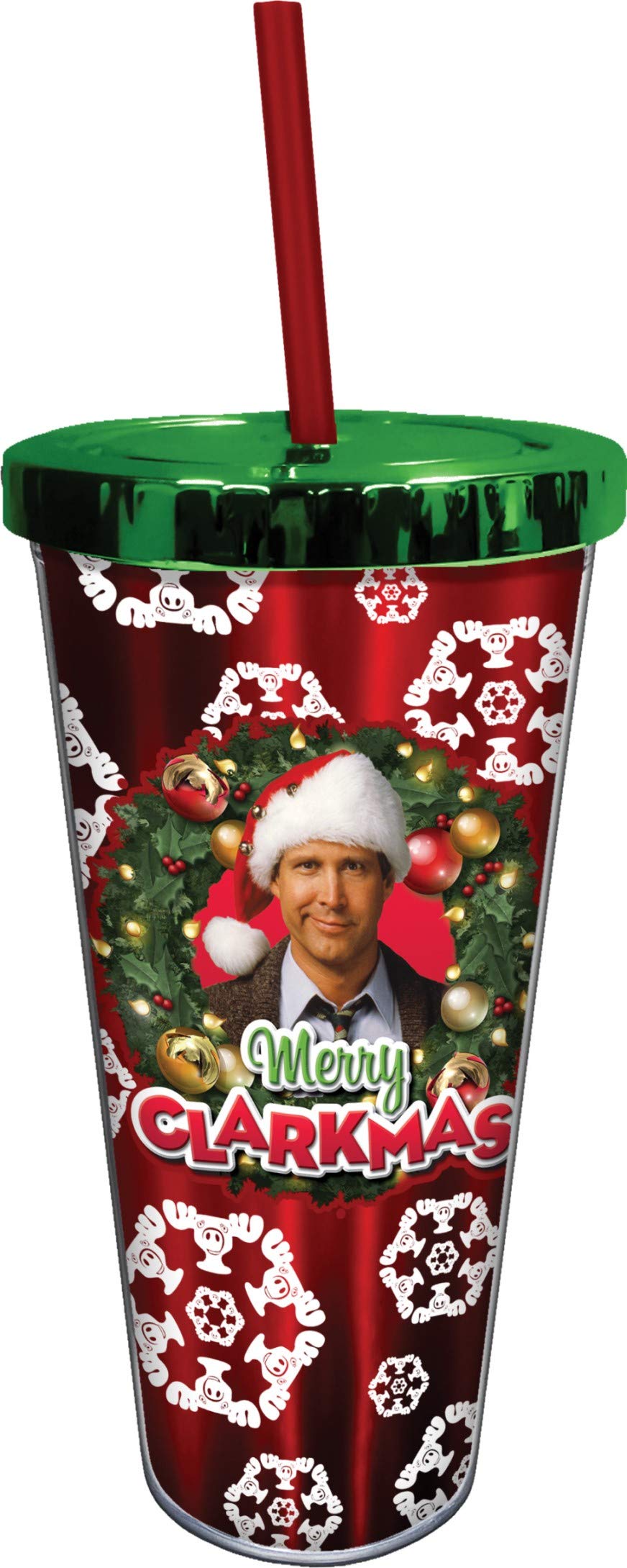Spoontiques Christmas Vacation Clark Griswold - Merry Clarkmas Foil Cup with Straw
